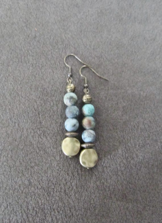 African turquoise and bronze earrings 22