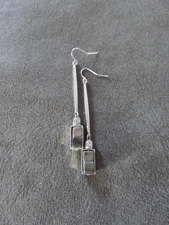 Simple jasper and silver earrings