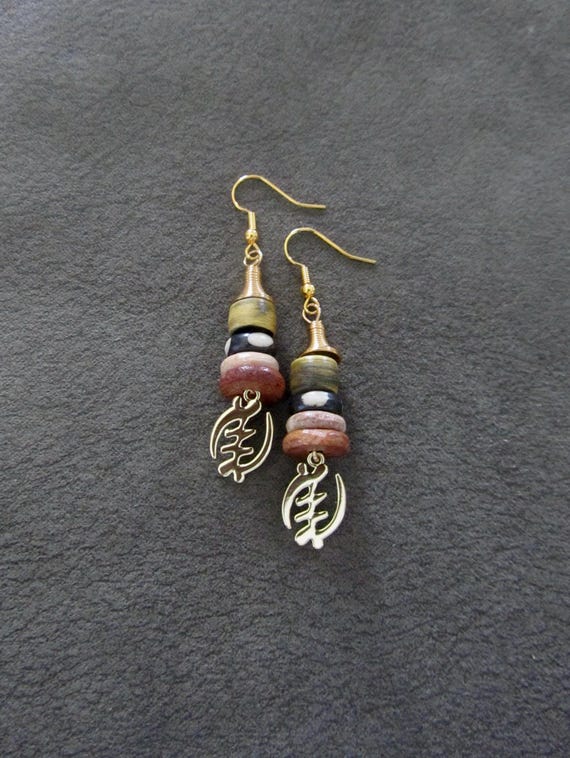 Adinkra symbol earrings, Gye Nyame earrings 11