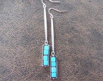 Howlite and silver earrings 2