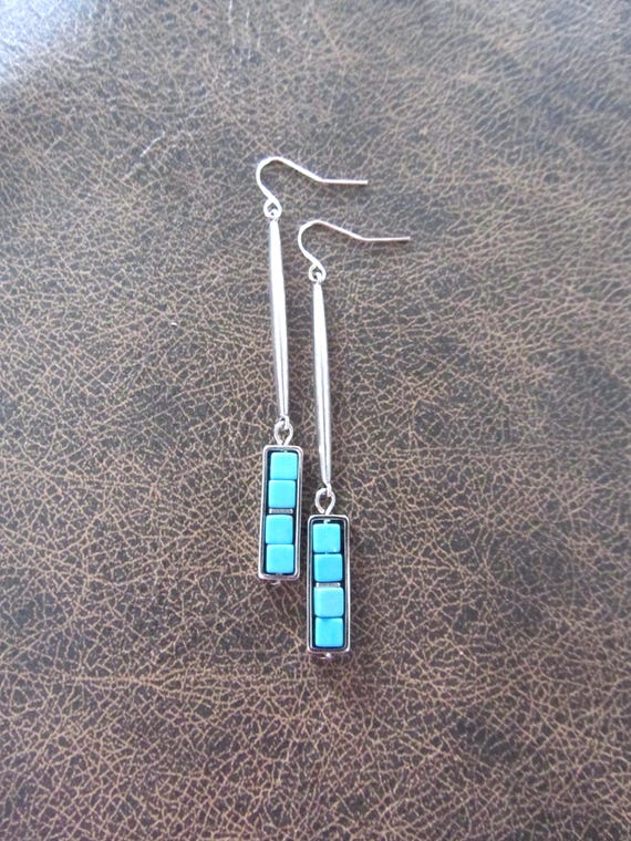 Howlite and silver earrings 2