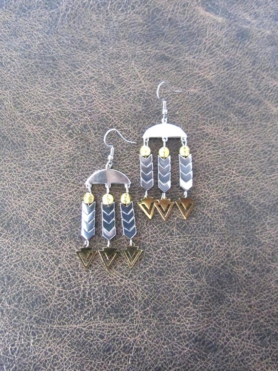 Hematite chandelier earrings