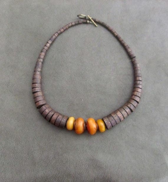 Mid century modern tribal ethnic necklace