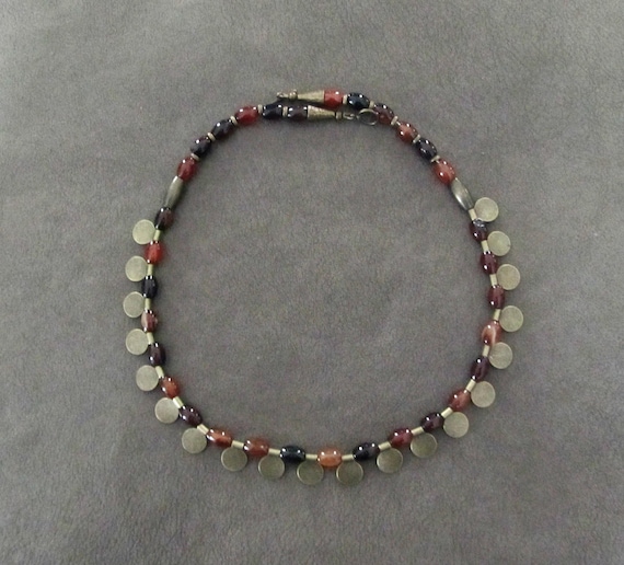 Orange agate necklace ethnic necklace