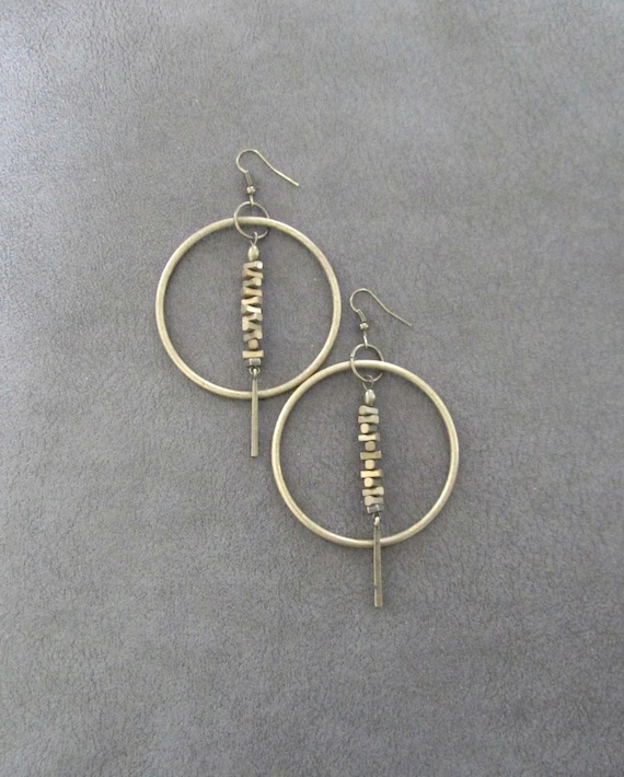 Large bronze hoop earrings