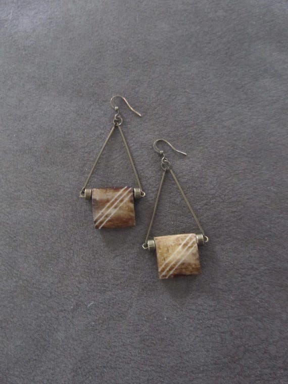 Bone Earrings: Mid Century Modern, Bold Statement 3