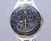 Citizen Eco Drive Skyhawk Blue Angels C650 Cronograph Stainless Steel Men 39 s Pilots Watch