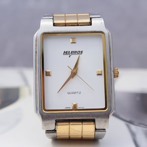 Vintage HELBROS Two Tone Elegant Quartz Watch image 1