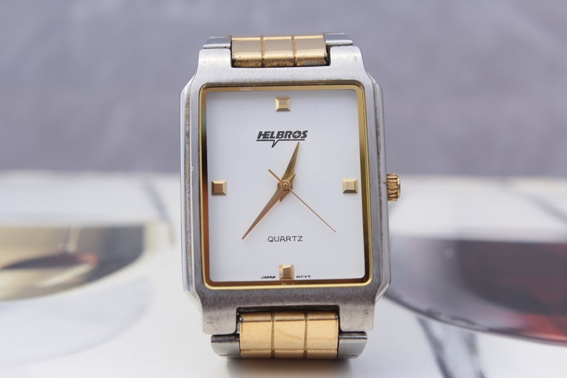 Vintage HELBROS Two Tone Elegant Quartz Watch image 1