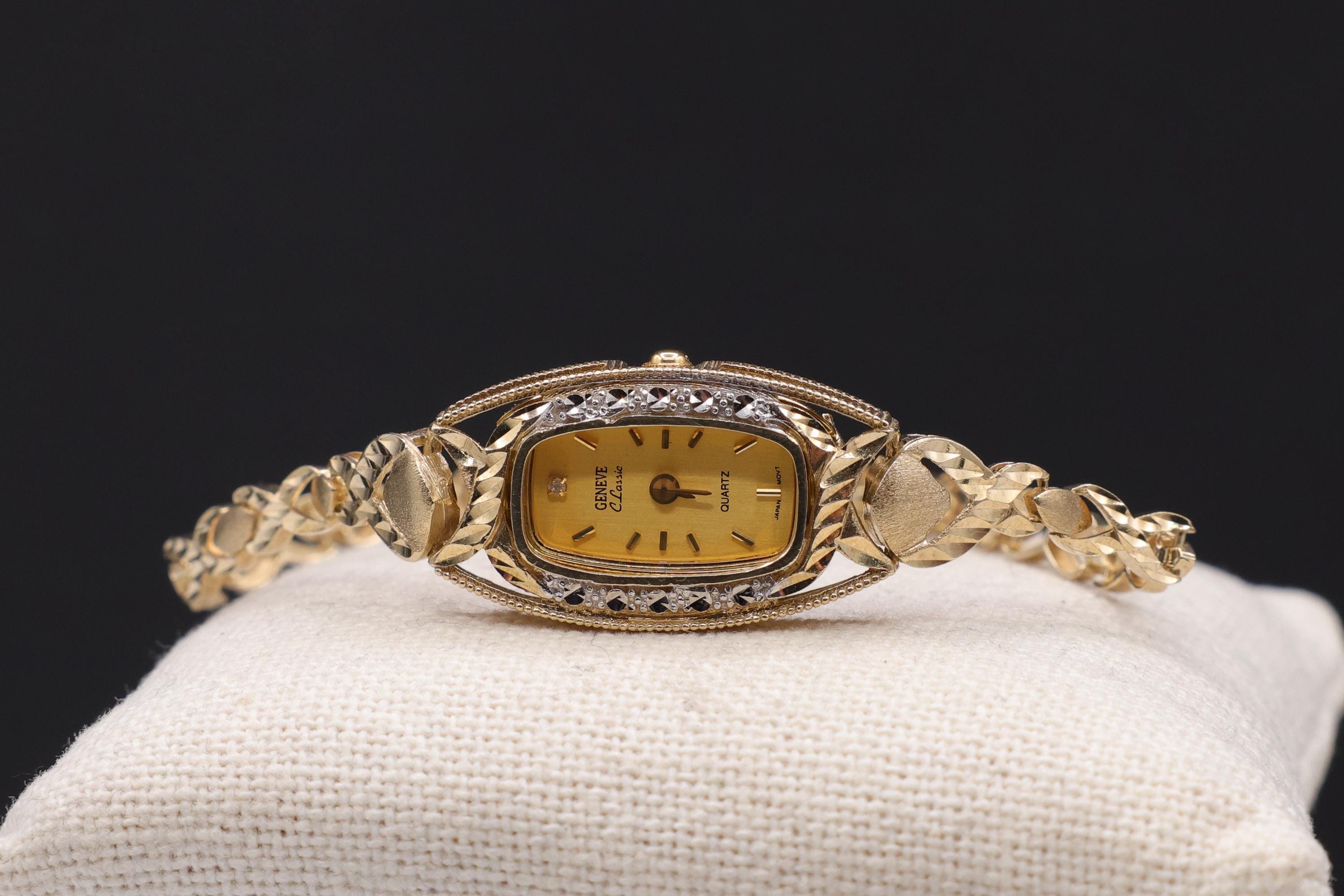 Vintage 10K Solid Yellow Gold Geneve Classic Quartz Women display picture 2