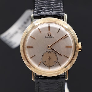 Vintage From 1960 14K Solid Gold Men&#39;s Omega Mechanical Watch