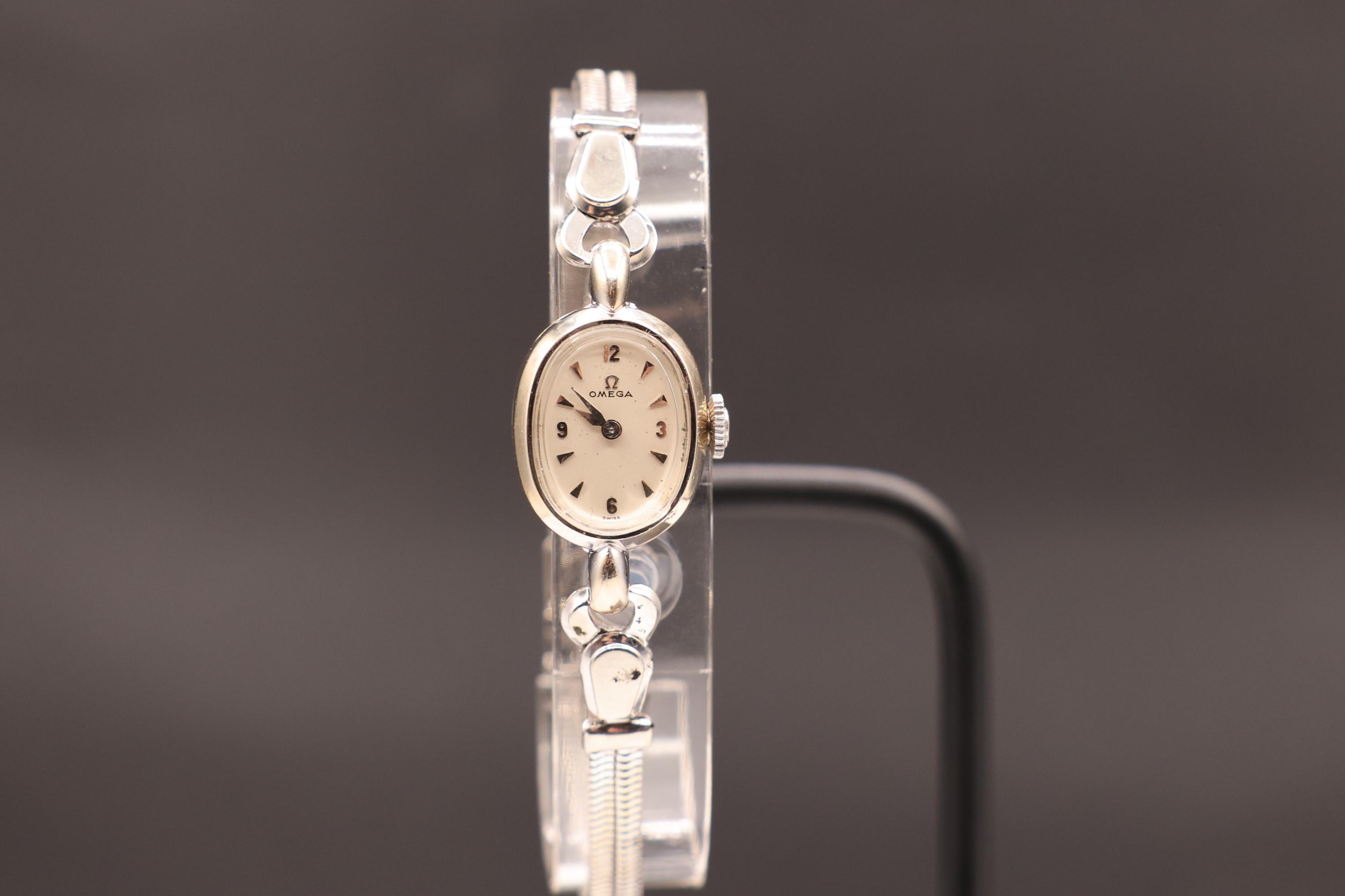 14k white gold ladies omega watch - Etsy 日本
