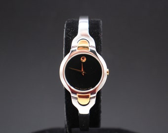 Vintage Ladies Movado Amorosa Classic Stainless Steel And Gold Plated Quartz Watch