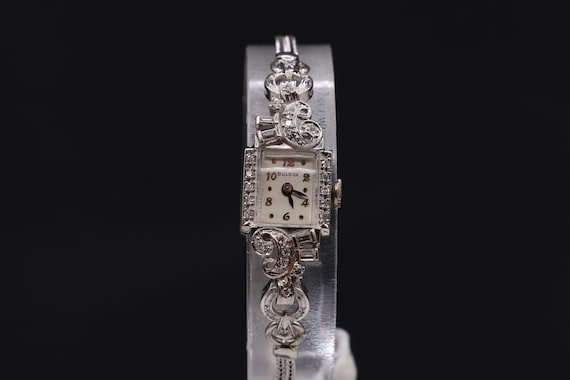 Vintage Bulova 14K Solid Gold Case Bracelet Real Diamond Mechanical Women's Watch