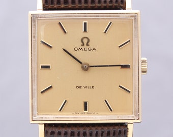 Vintage 2000s 9K Solid Gold Omega De Ville Mechanical 17 Jewels Watch