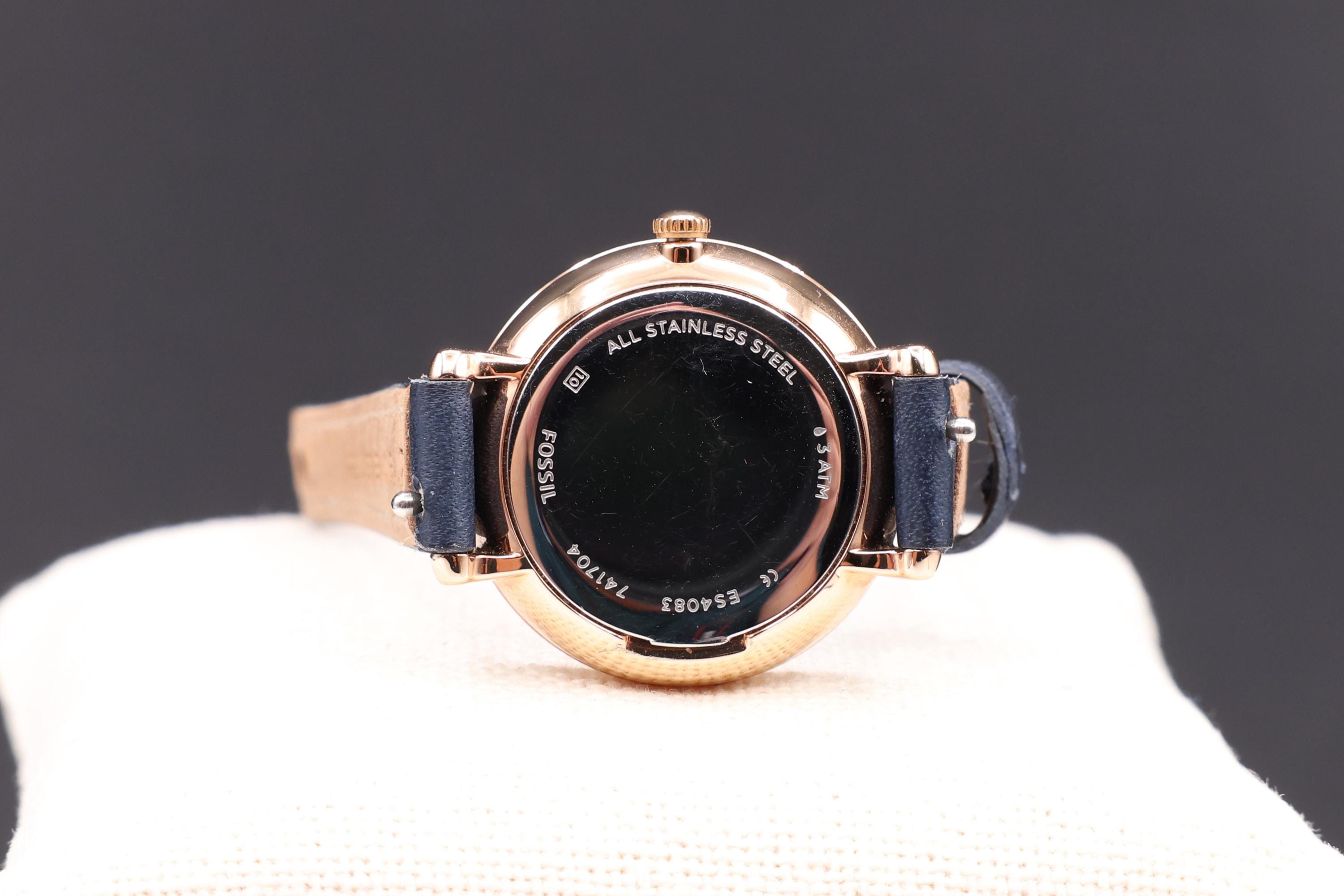 FOSSIL watch NWT rare mother of pearl gold bezel tan leather gray Fossil Women main image 3