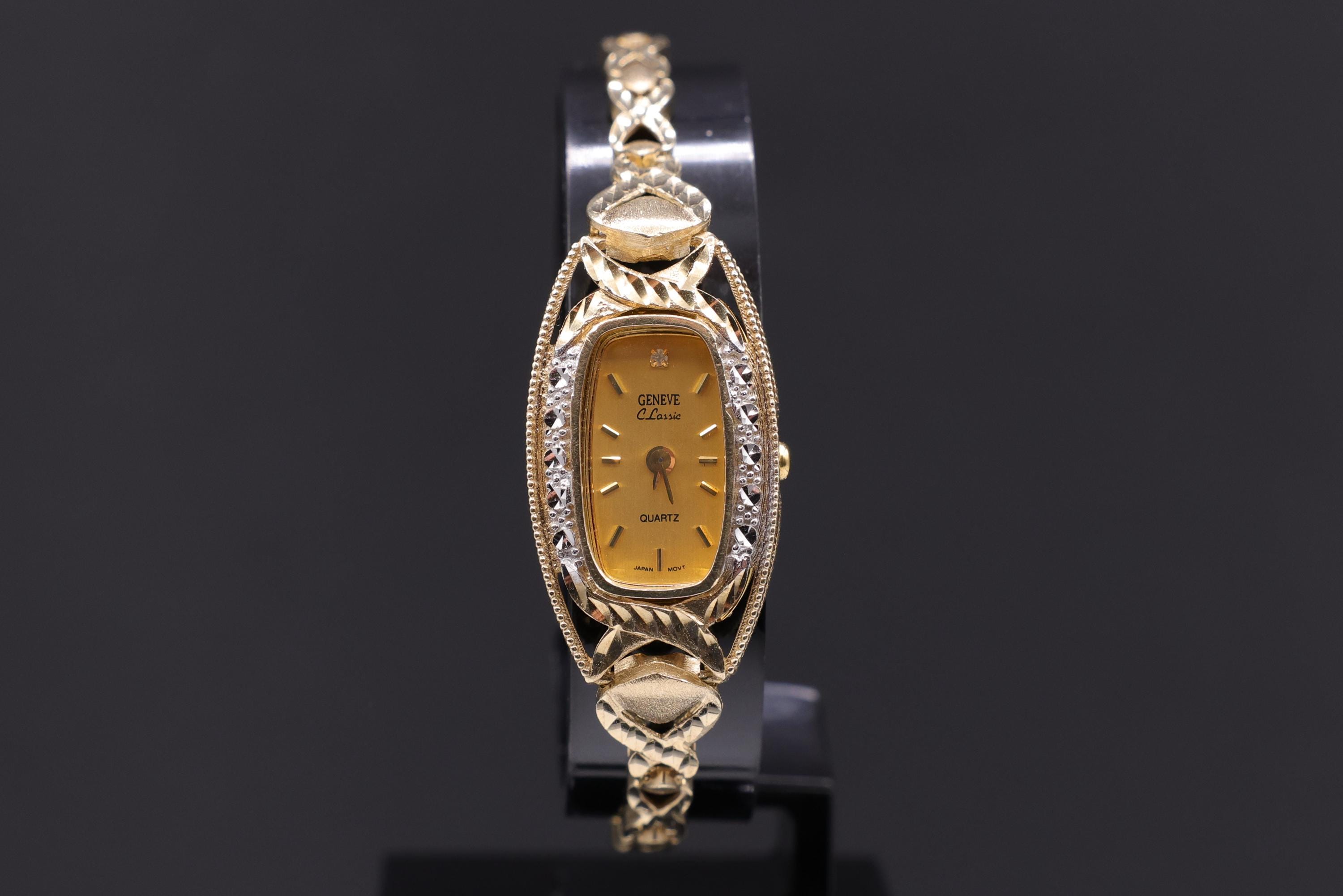 Montre Femme Vintage Geneva Avec Pierres - Fonctionnelle, Pile Neuve