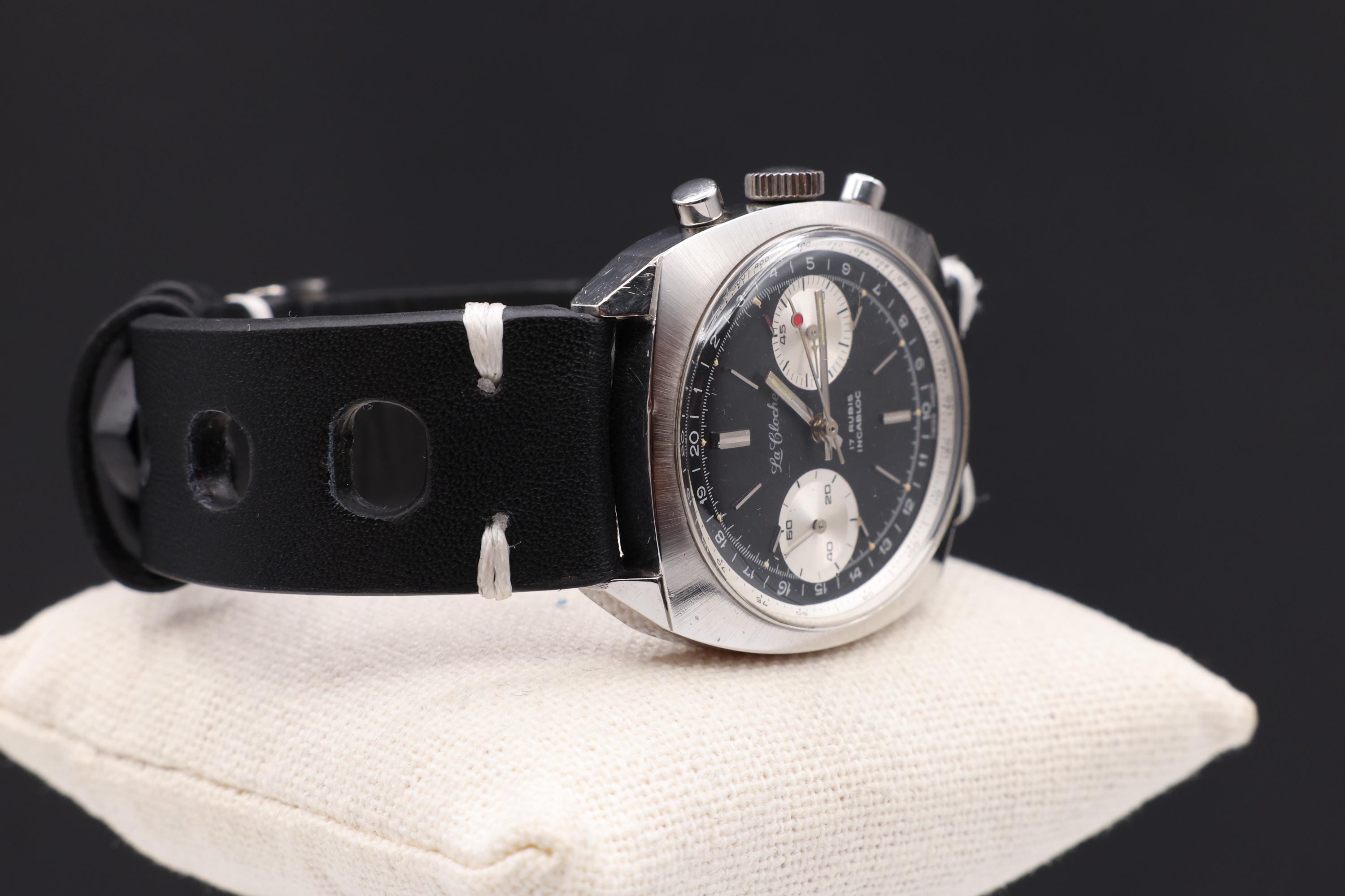 Vintage LA CLOCHE Chronograph: Valjoux 7733 Panda Dial Stainless