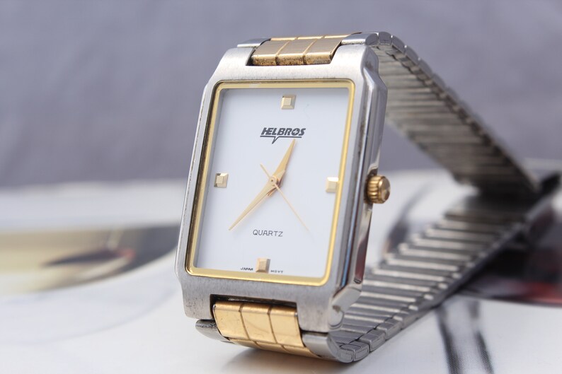 Vintage HELBROS Two Tone Elegant Quartz Watch image 4