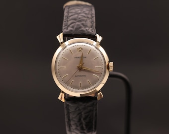 Vintage 1960er Jahre Hafter Automatik 17 Jewels 10K Gold Filled Mechanische Uhr Serviced
