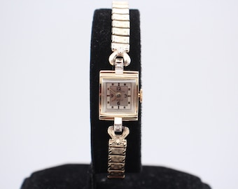 Vintage Rare 14K Solid Gold, With Real Diamond CLINTON Mechanical Watch: Serviced