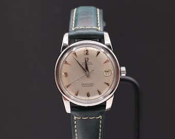 Vintage 1950s Omega Seamaster Calendar Automatic Stainless Steel Men's Watch