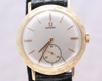 Vintage de 1960 14K oro sólido reloj mecánico Omega para hombre