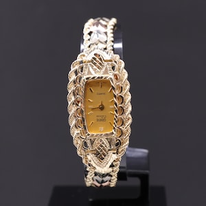 Vintage 14K Solid Gold Geneve Quartz Ladies Watch
