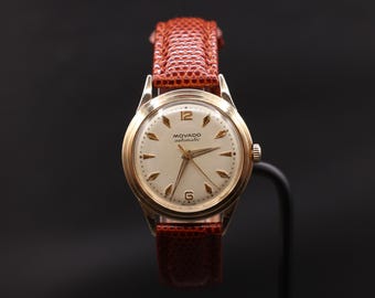 Vintage Authentic 14K Solid Yellow Gold Movado Men's Automatic Wrist Watch: Serviced