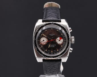 Exceptionally Rare Vintage Croton Chronomaster Aviator Sea Diver Chronograph Mens Mechanical Watch Serviced