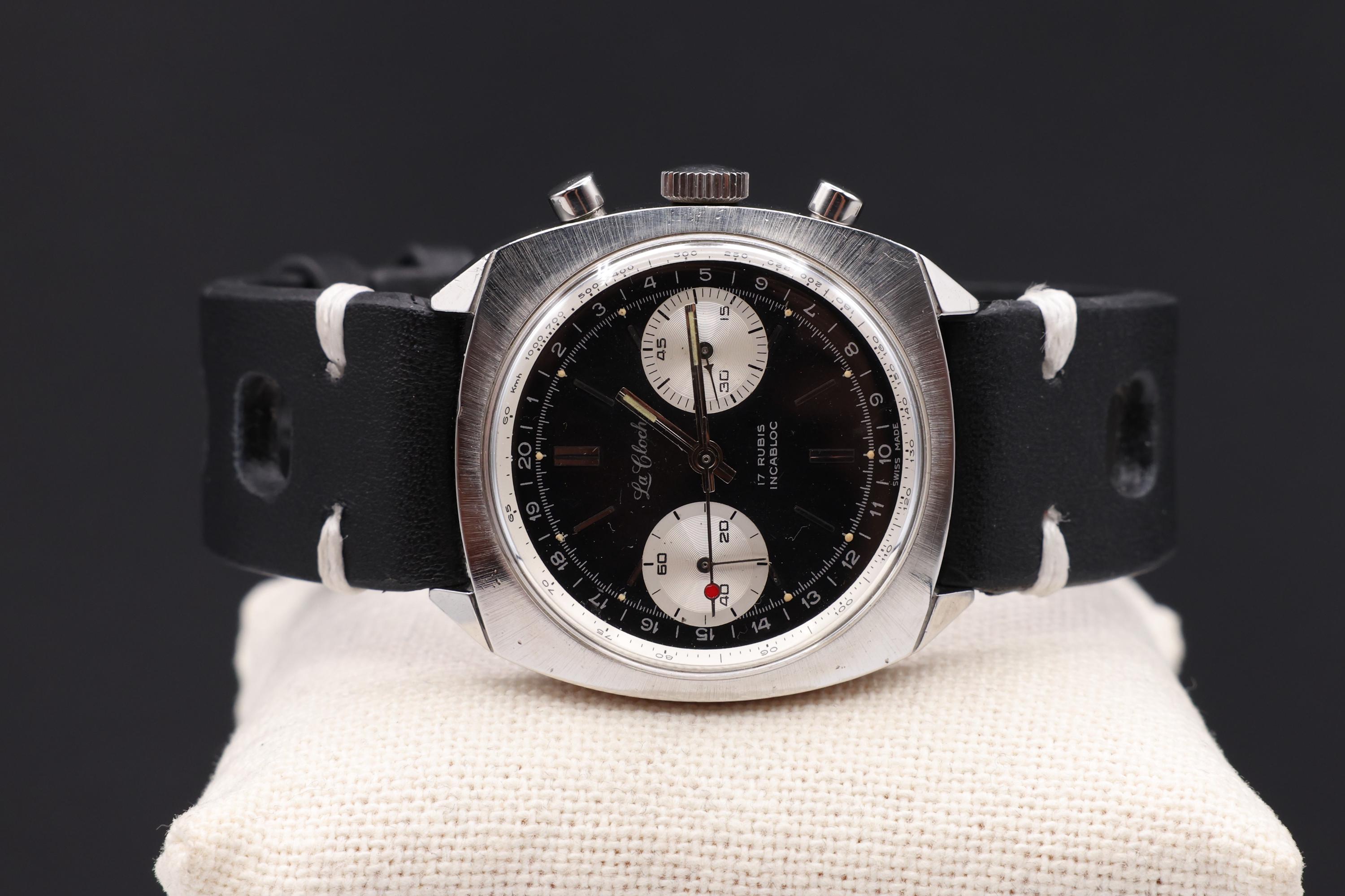 Vintage LA CLOCHE Chronograph: Valjoux 7733 Panda Dial Stainless
