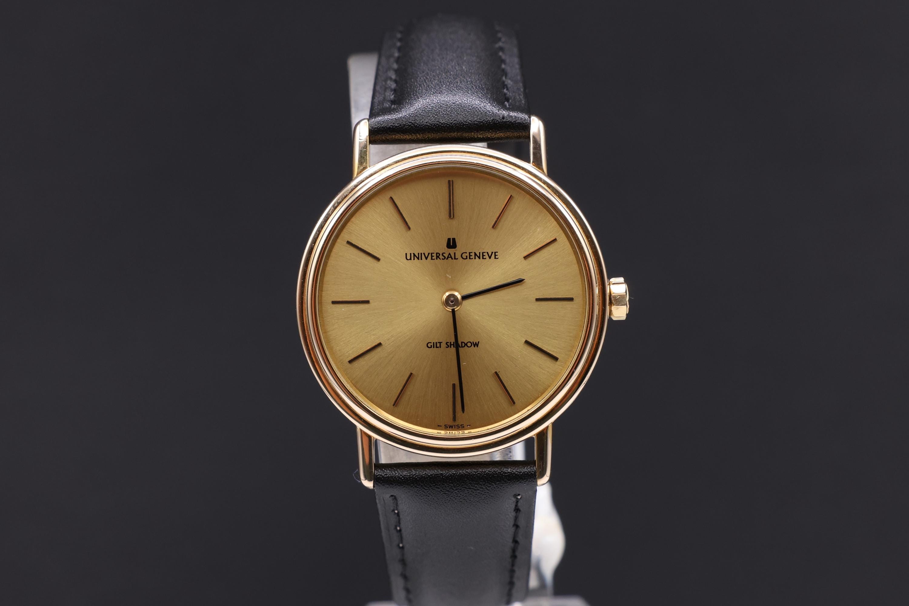 Vintage Universal Geneve Gilt Shadow 16k Gold Plated Men's
