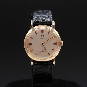 Vintage 14K Solid Yellow Gold Omega 17jewels Classic Mechanical Watch