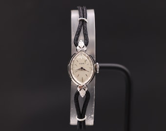 Vintage 14K Solid White Gold Elgin 17 Jewels Mechanical Watch: Serviced