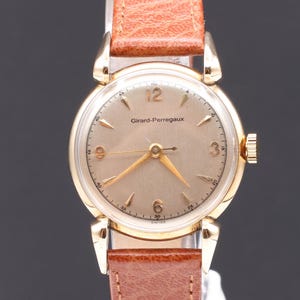 Vintage 1950 14K Gelbgold Girard Perregaux Mechanische 17Jewels Armbanduhr: Serviciert
