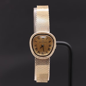 Vintage 14K Solid Yellow Gold Case Universal Geneve Women&#39;s Mechanical Watch: Serviced