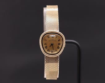 Vintage 14K Solid Yellow Gold Case Universal Geneve Women&#39;s Mechanical Watch: Serviced