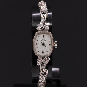 Vintage 14K Solid Gold Case And Bracelet Diamond Hamilton Women&#39;s Mechanical Watch: Serviced