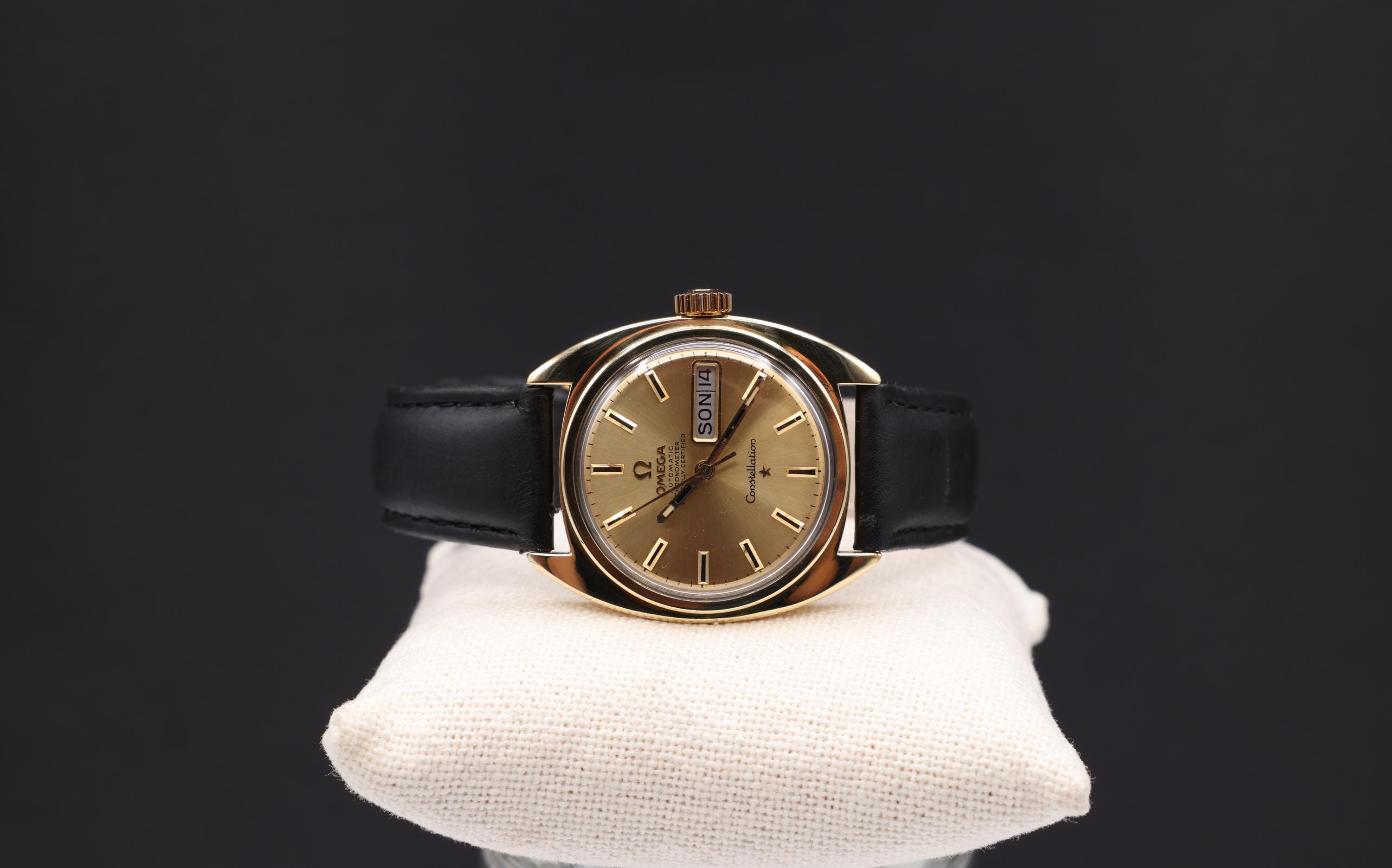 Vintage 1960s Men s Omega Constellation Chronometer Day Date 24 Jewels Automatic Watch Services