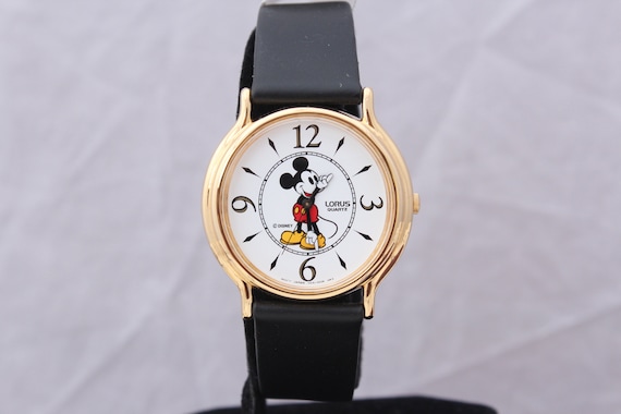 Ladies' Lorus By Seiko Mickey Mouse Watch With Black And Gold Bezel |  