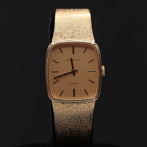 Vintage 14K Solid Gold CROTON Quartz Unisex Watch Serviced