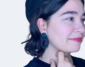 Polymer clay statement earrings, custom earrings, clay earrings handmade, art deco earrings, stud earrings