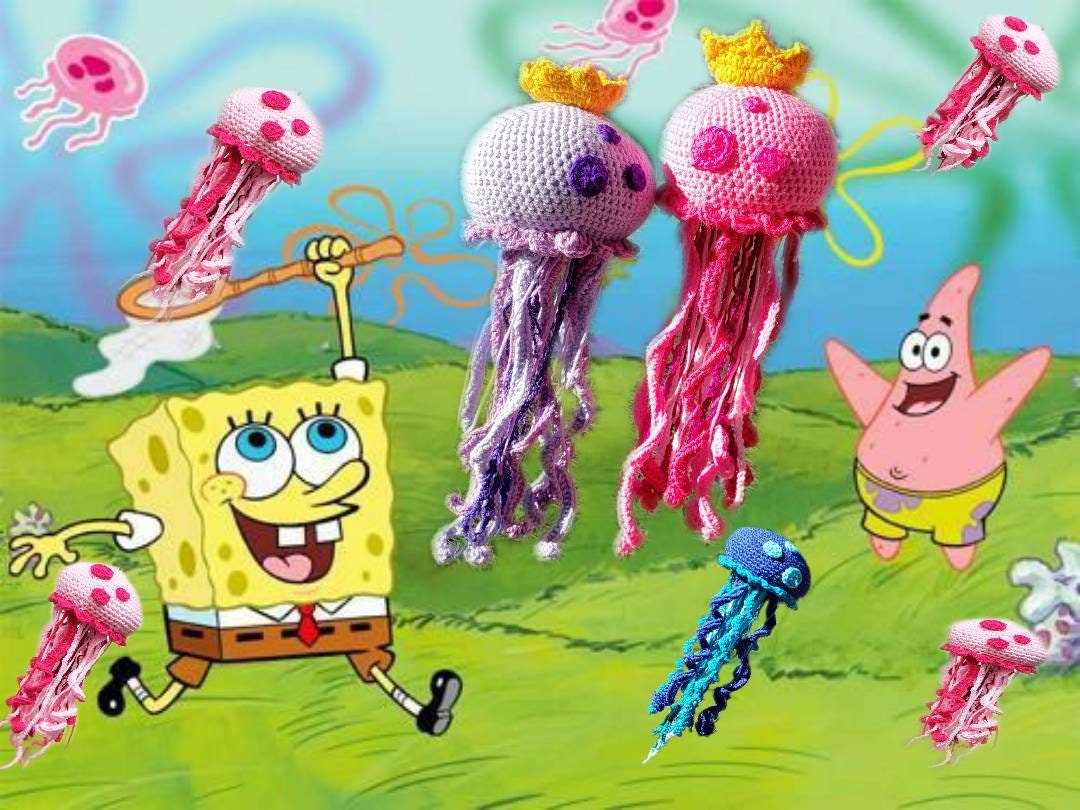 Blue Jelly Fish/ Spongebob Squarepants/ Bikini Bottom/ Plush Toy/ Home  Decor 