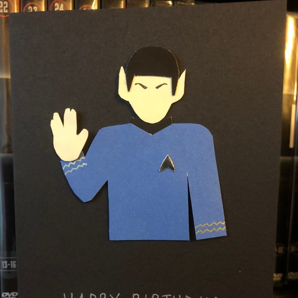 Star Trek Birthday Card - Star Trek Greetings Card - Spock Birthday Card - TOS Birthday Card - Live Long and Prosper - Geeky Birthday