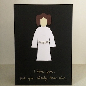 Star Wars Valentine Card - Star Wars Greetings Card - Leia Valentine Love/Anniversary/Birthday card - Princess Leia A New Hope Valentine