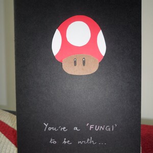 Carte de voeux Mario Gamer - Mario Mushroom - carte Nintendo Mario Valentine, anniversaire/anniversaire/amour