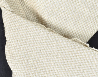 Mocha Brown Checked Linen Cotton Woven Fabric
