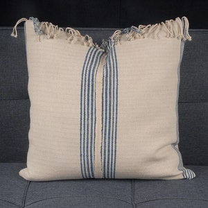 Hmong Decor Throw Pillow, Tribal Home Decor, 20 inch, pillow handwoven, striped  BN29