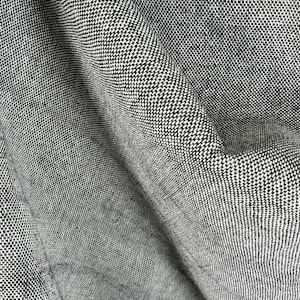 Rugged black & white melange, handwoven fat weave, 100% cotton neutral pebbled earth tone fabric, Thai woven craft sold by the yard PHA348