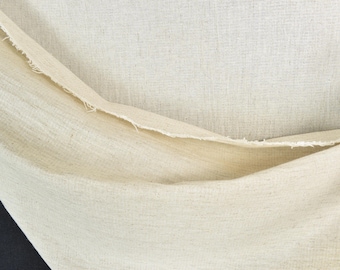 Neutral Beige Ribbed Linen Hemp Fabric, Crinkled Texture